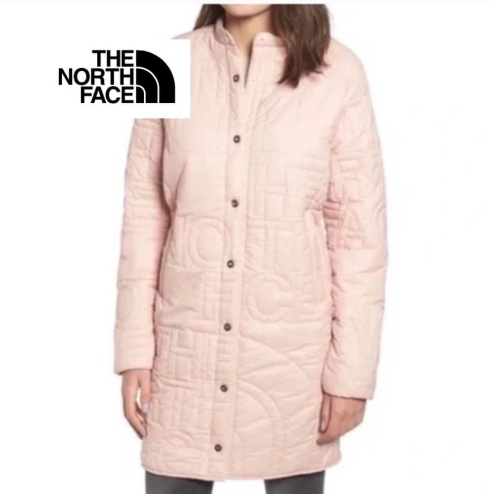 The North Face Alphabet City light pink snap front 3/4 coat, S, G1294